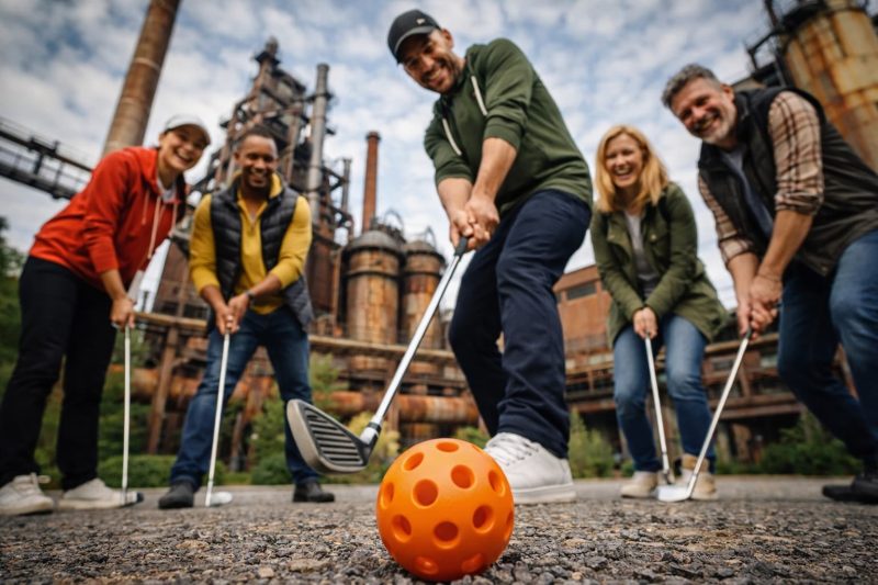 KI-generierte Darstellung: Crossgolf Team Event für Firmenkunden